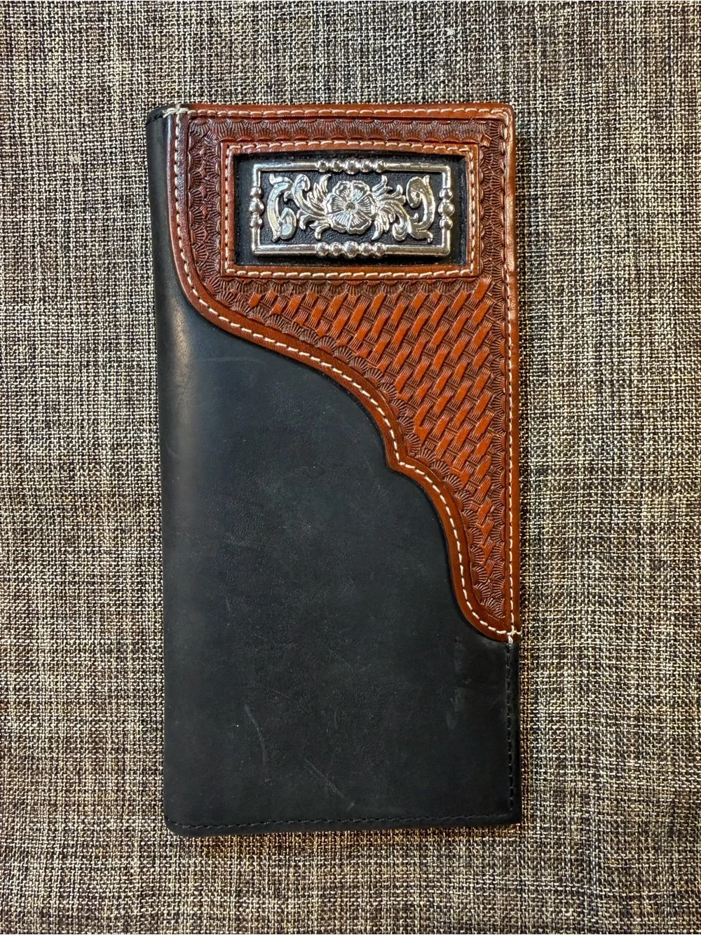 MEN'S WESTERN 3D WALLET/CHECKBOOK GENUINE LEATHER LONG BI FOLD TALL RODEO WALLET